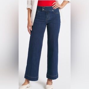 1822 Denim Sofi Vintage Extended Waist Tab Button Wide Leg Jean